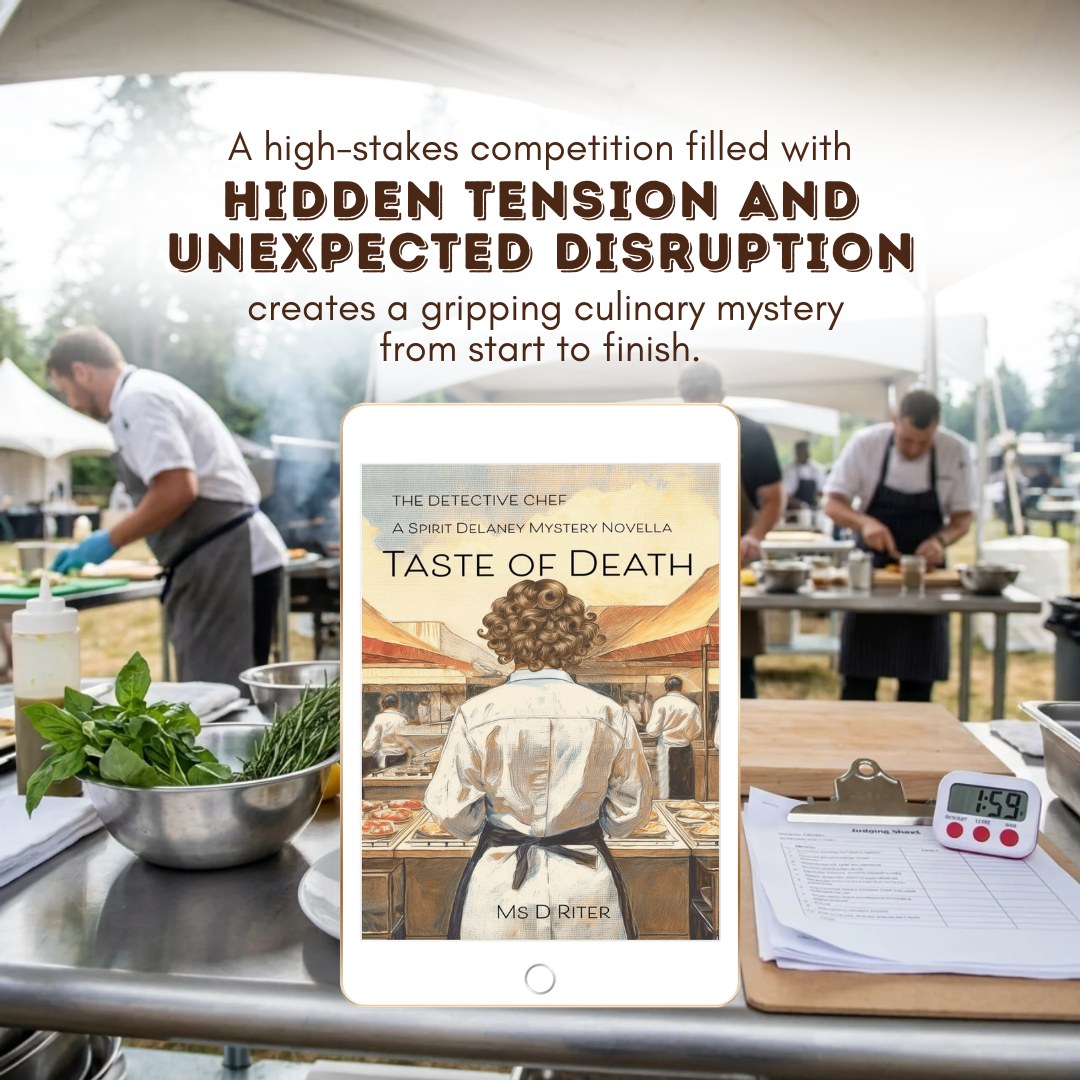 🍳🔥 When the competition heats up, nothing stays predictable!

A high-stakes culinary event filled with 𝐡𝐢𝐝𝐝𝐞𝐧 𝐭𝐞𝐧𝐬𝐢𝐨𝐧 and sudden disruption turns into a gripping mystery where every moment carries weight. Behind the polished plates and perfect presentation, pressure builds, secrets linger, and the atmosphere shifts in ways no one sees coming. 👀🕵️‍♀️🍴

From the first challenge to the final reveal, every detail pulls the story deeper into suspense, making it impossible to look away.

Perfect for fans of culinary mystery, fast-paced drama, and twist-driven storytelling.

Step into the intrigue here:
https://www.amazon.com/Detective-Chef-Delaney-Mystery-Novella-ebook/dp/B0DLDRST6J

#CulinaryMystery #HighStakesCooking #SuspenseReads #MysteryNovella #HiddenMotives #UnexpectedTwist #TwistedRivalries #AmateurSleuth #FoodieFiction #NovellaIsTheNewNovel